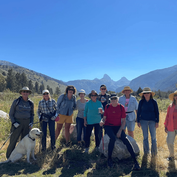 Group of seniors posing for a photo in Teton Canyon