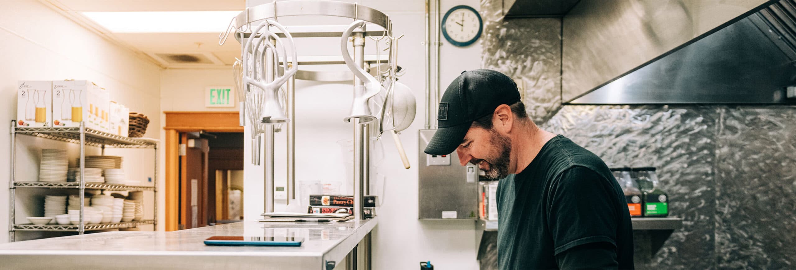 Man working in the kitchen at Seniors West of the Tetons