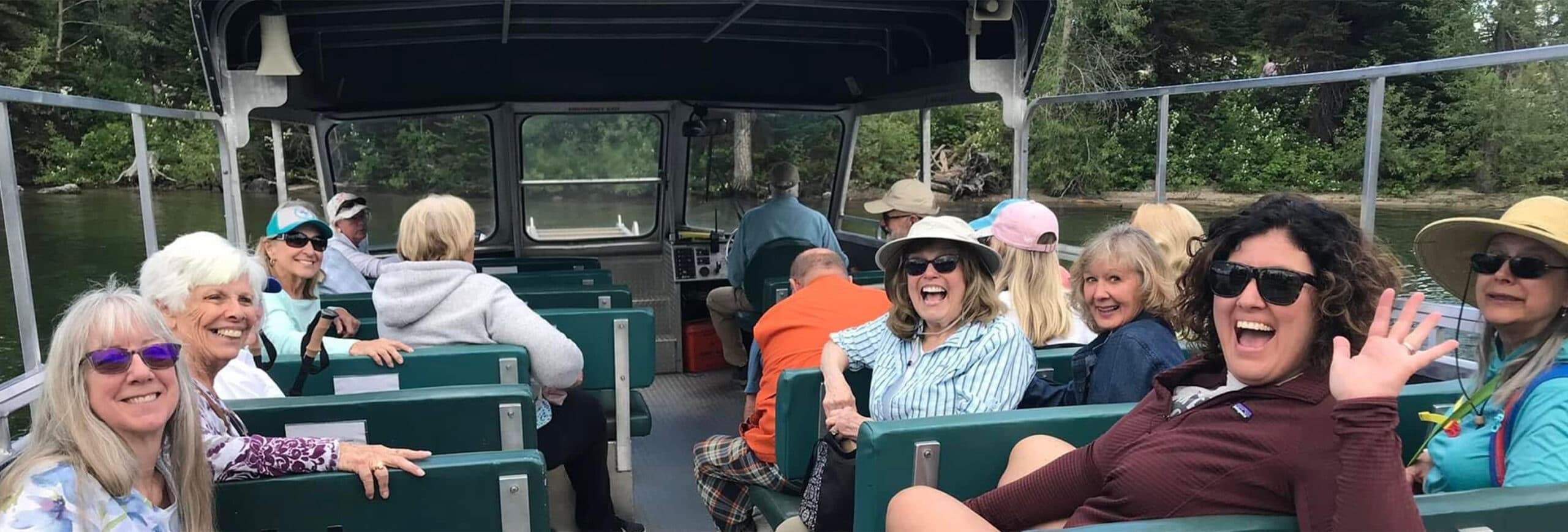Seniors enjoying a sightseeing trip in the Tetons